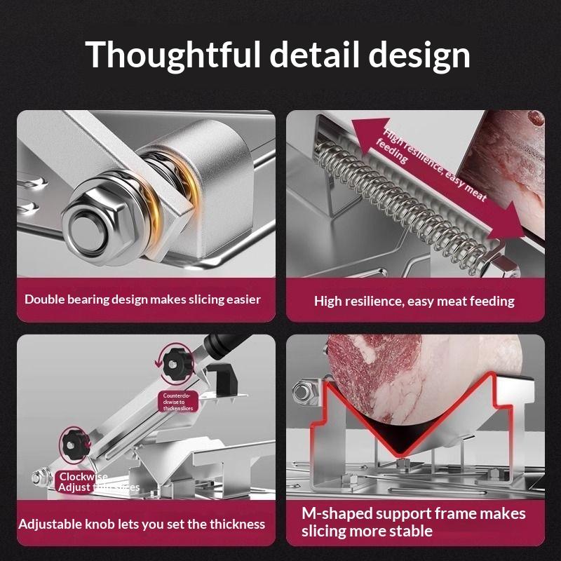Beef Mutton Roll Slicer Machine Stainless Steel Meat Slicer Beef Thin Slice Frozen Meat Household Barbecue Hot Pot Cooking