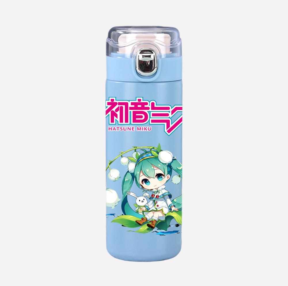 Tazza Termica Stampata Anime Hatsune Miku Portatile Acciaio Inossidabile 400ml Borraccia Anti-perdita Tazza da Campeggio Regalo