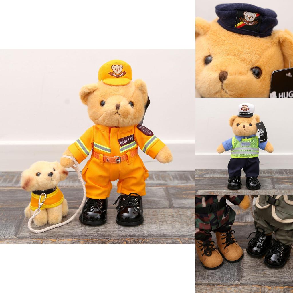 Police Bear German Shepherd Plush Toy With Collapsible Rope For Kids Gift And Collectors
