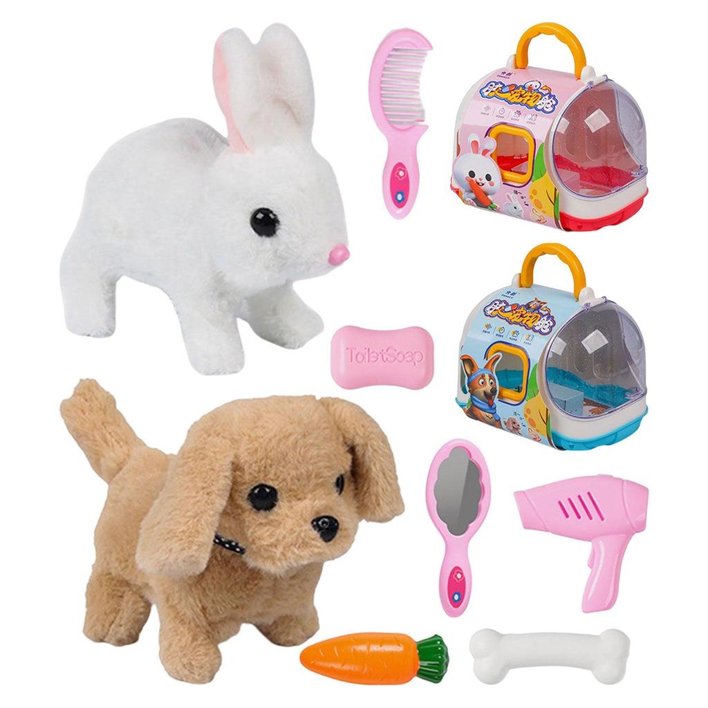 SALALIS Chien de chiot en peluche Chiot en peluche électronique interactif, chien en peluche qui