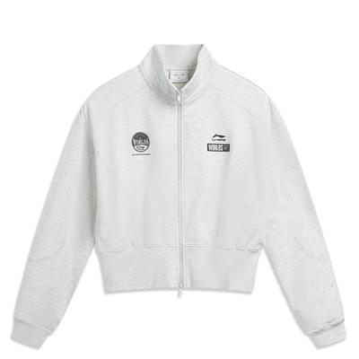 Li Ning X LPL Collaboration Sports Lifestyle Series Stand Collar Zipper Letter Print Loose Sweatshirt Women Sweatshirt AWDVE78-1