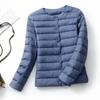 Women Puffer Jacket Down Parka Overcoat Ultralight Warm Portable Collarless O Neck Padded Spring Winter