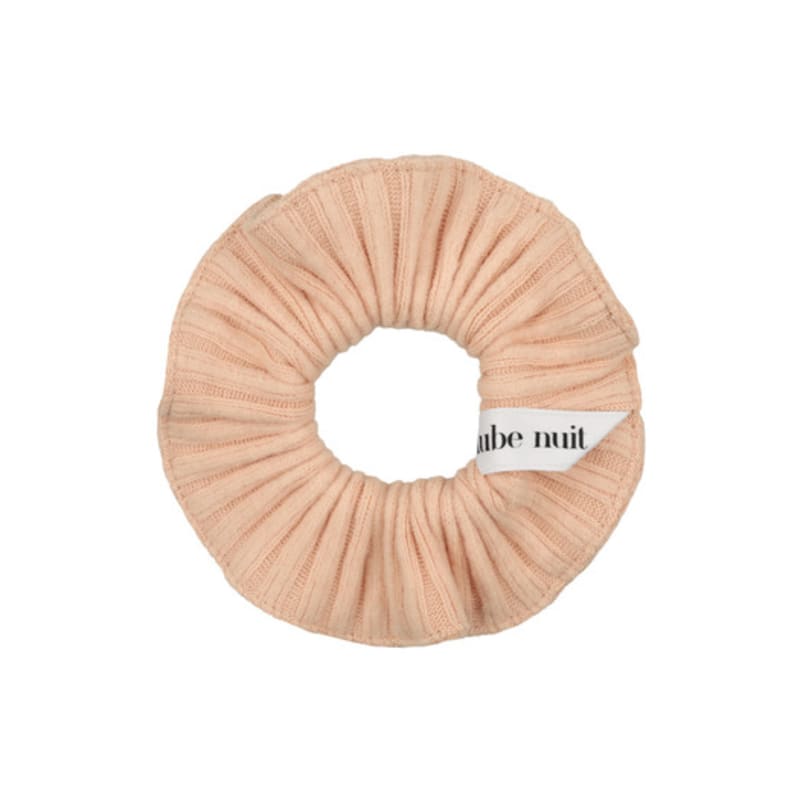 Aube Nuit Soft Knit Ruffle Hair Scrunchie Soft Peach S