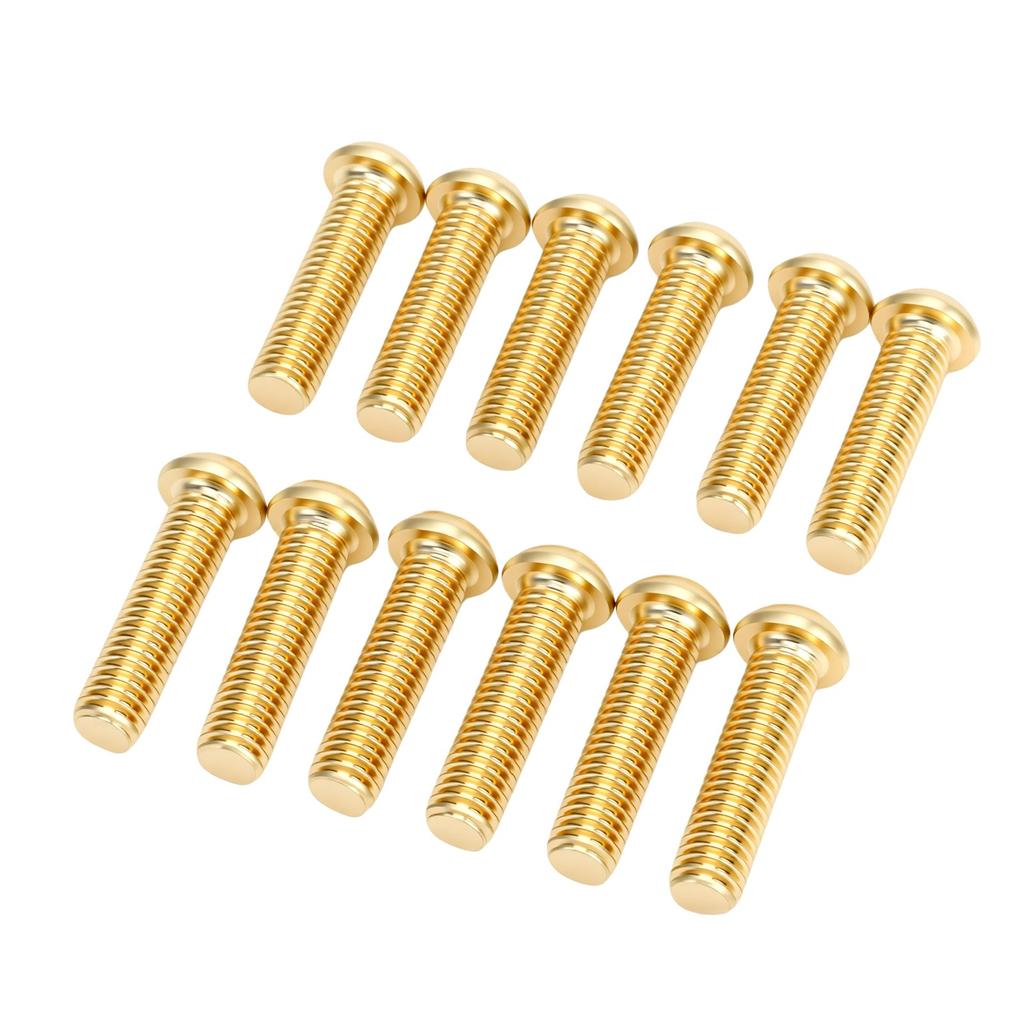 12 pièces Vis à tête bombée en laiton M8x30mm Inoxydables Vis machine en laiton massif pour tâches d'atelier