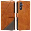 For Samsung Galaxy A35 5G Case Magnetic Clasp Leather Phone Cover Imprinted Geometric Line