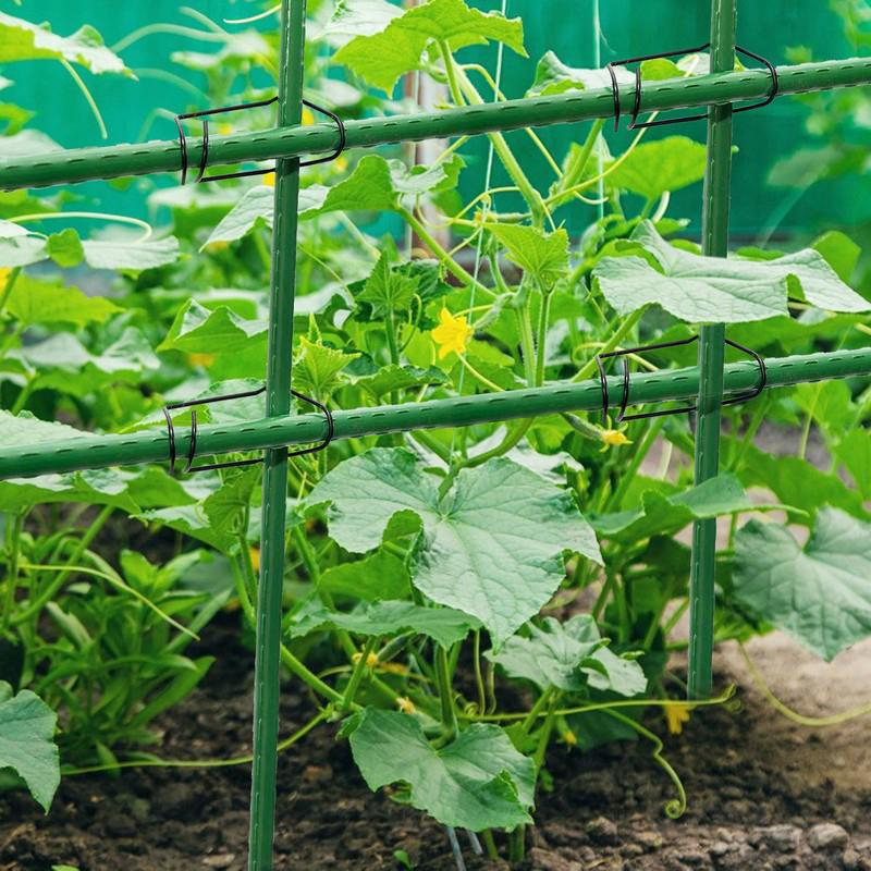 20Pcs Garden Trellis Clips Metal Plant Vine Stakes Connectors Climbing Frame Buckles For Tomato Cucumber Vegetable Support