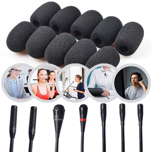 GLOWZEN Microphone Sponge, Set of 30, Microphone Cover, Windscreen, Noise Reduction, General Purpose, 30mm x 22mm x 8mm