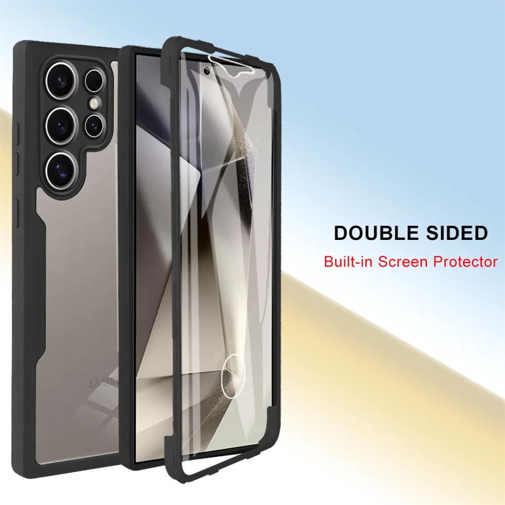 360 Full Cover Screen Protector Case For Samsung Galaxy S24 S23 S22 Ultra S21 Plus S20 FE A55 A35 A53 A52s A34 A14 A54 A15 Cover