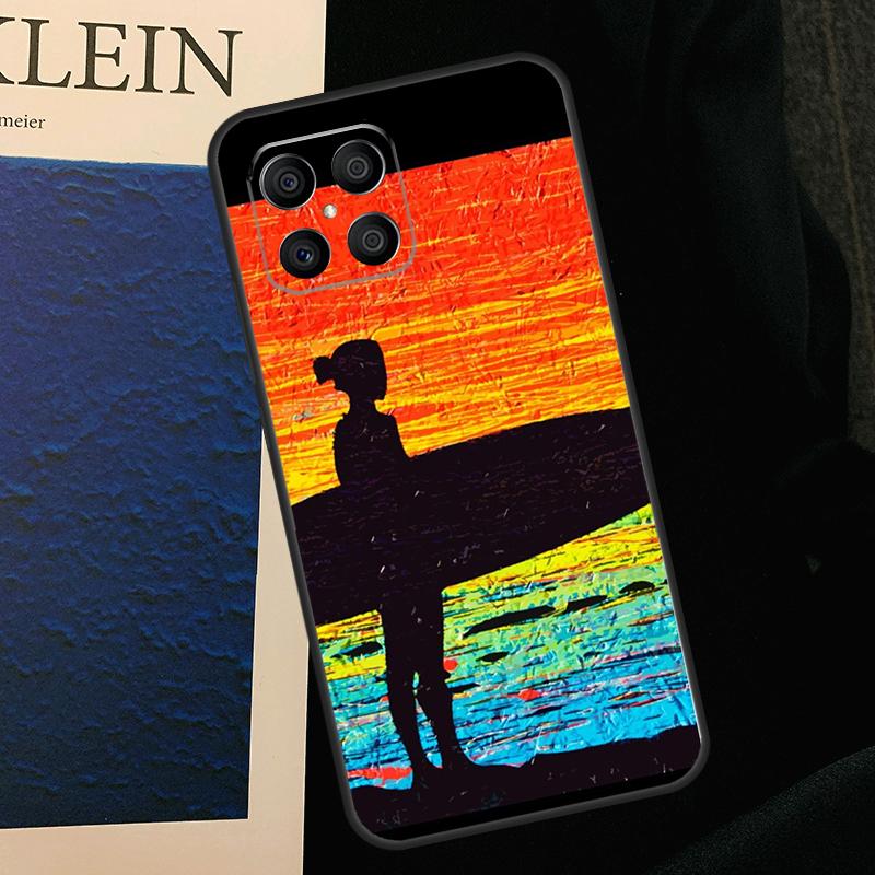 Surfing Art Surf Girl Case For Honor 50 70 90 Lite X9b X9a X8b X8a X8 X9 X9c Honor 200 Pro Magic 7 5 6 Lite Cover
