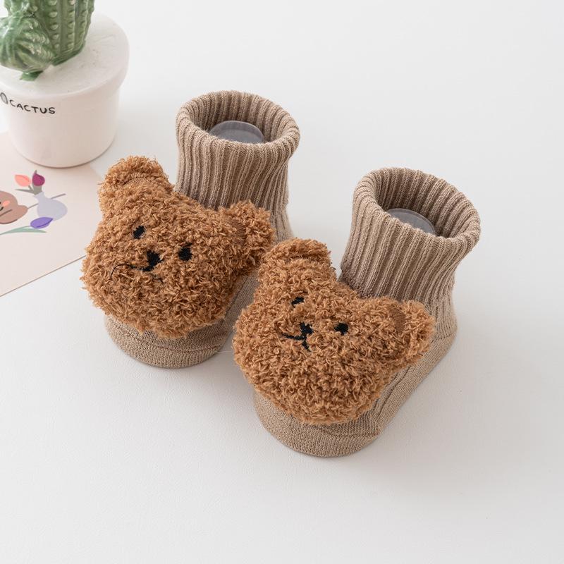 Newborn Cartoon Mid-Calf Non-Slip Cotton Socks for Boys and Girls - Spring/Autumn