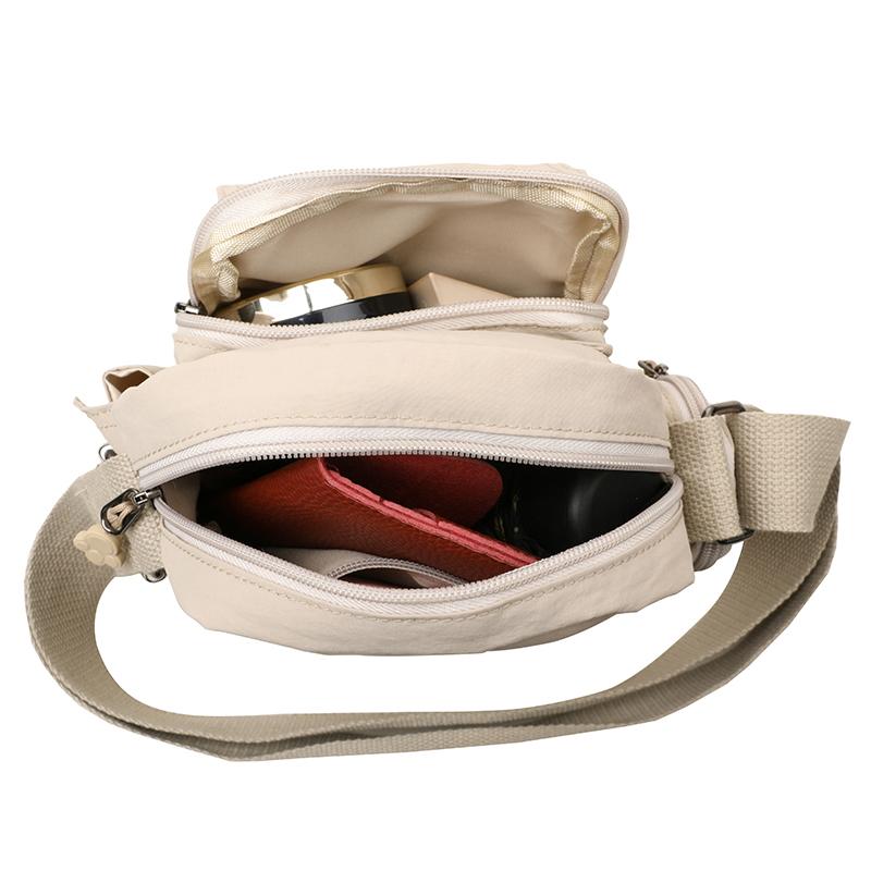 Sac Carré Petit en Nylon Imperméable Sac Léger pour Téléphone Portable pour Femmes Sac Bandoulière Commuter Multi-Poches