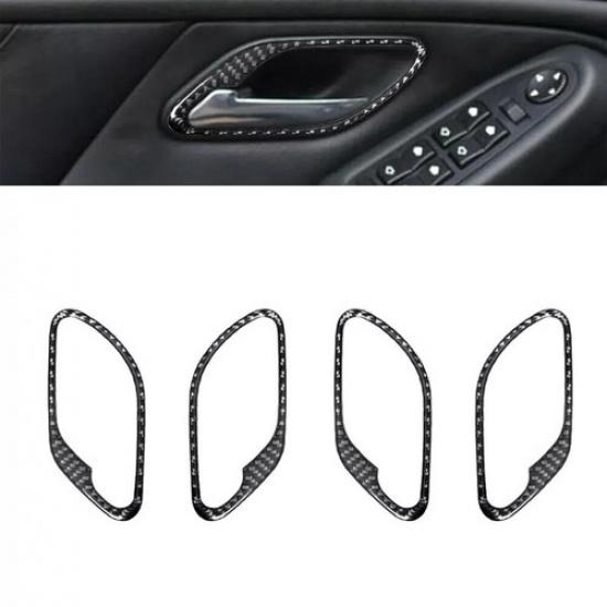 4Pcs For BMW 5 Series E39 M5 Carbon Fiber Interior Door Handle Cover Trim