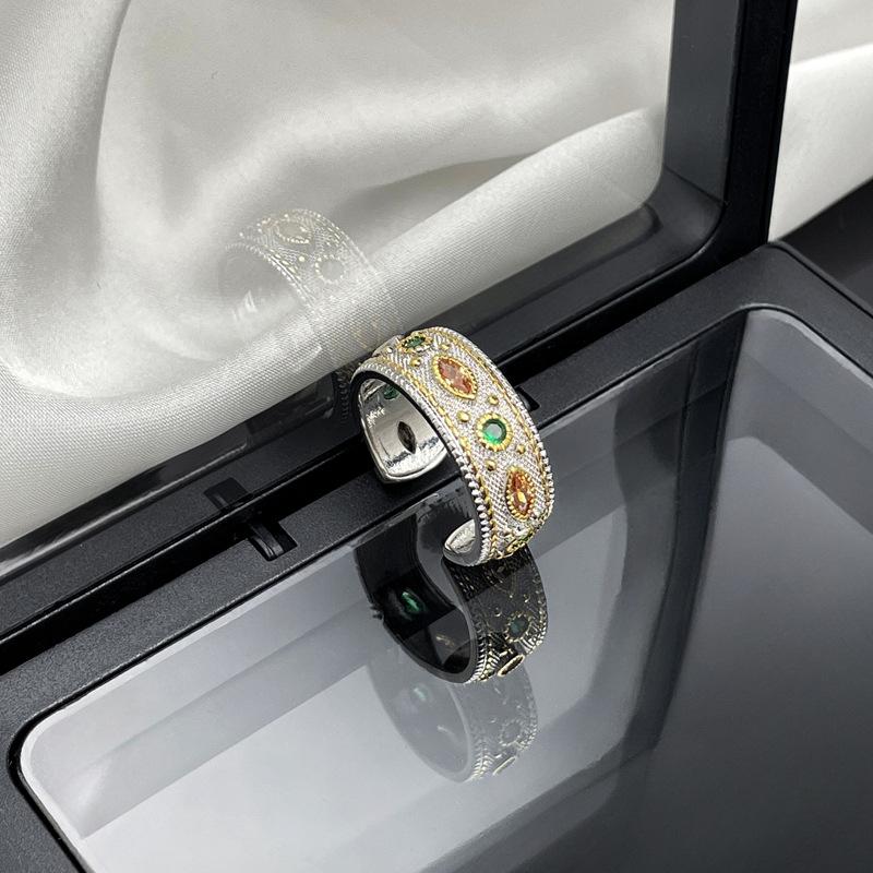 2026 Medieval Court Style Brushed Craftsmanship High-end Sense Retro Lace Open Ring Women s Fashion Exquisite Niche Ring Tide Resizable