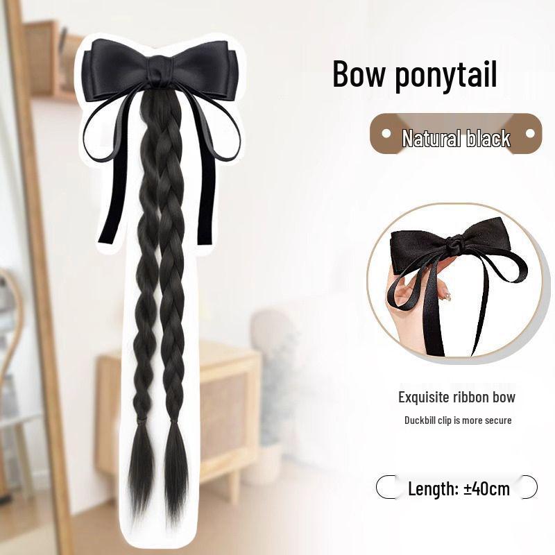Women s Claw Clip Bow Ribbon Ponytail Braid – Elegant Curly Hair Updo Clip