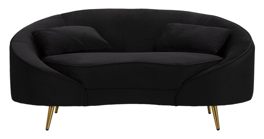 Sofa 2 Seaters Oslo With Cushions Black Cm 148X84X68