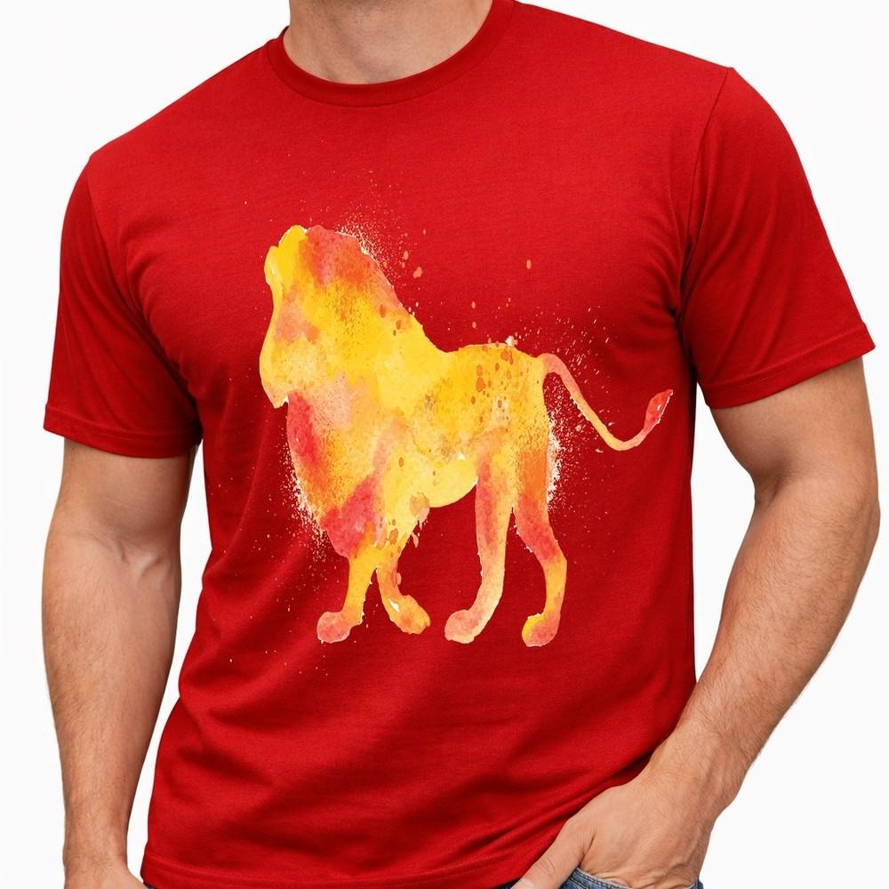 Watercolor Lion T Shirt Lion Silhouette Graphic Tee Wildlife Animal Art Top S