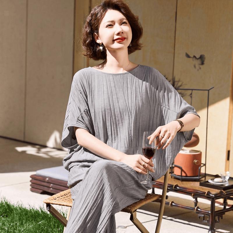 Yu Zhaolin Women s Relaxed Batwing Sleeve Summer Set 2XL
