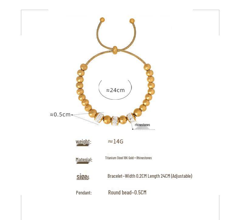 Japanese-Korean Fashion Beaded Bracelet with Diamonds & Rhinestones