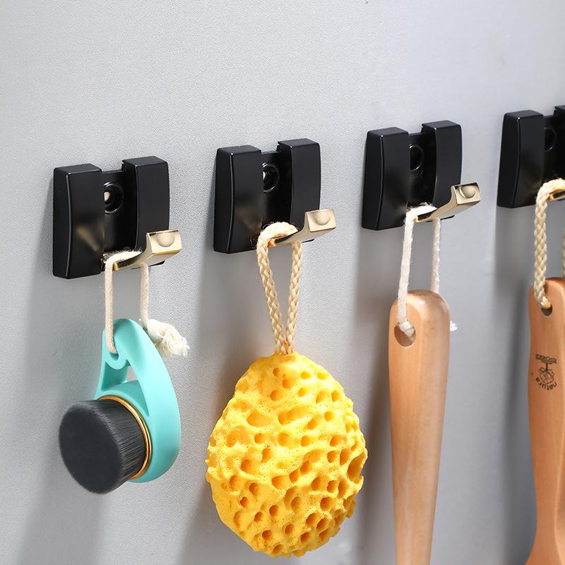 Cârlig Robă Negru Tuqiu Pliabil Cu Aspect Antic Umeraș Raft Haine Cârlig Prosop Aluminiu Cârlig Bucătărie Agățător Ușă Montat pe Perete