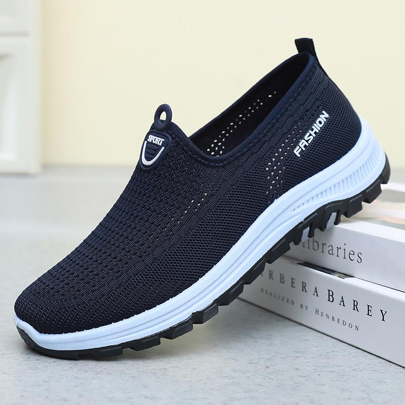 Sapatos Casuais Esportivos Masculinos para Exterior, Corrida, Caminhada, Cor Sólida, Malha Tricotada, para Primavera e Verão