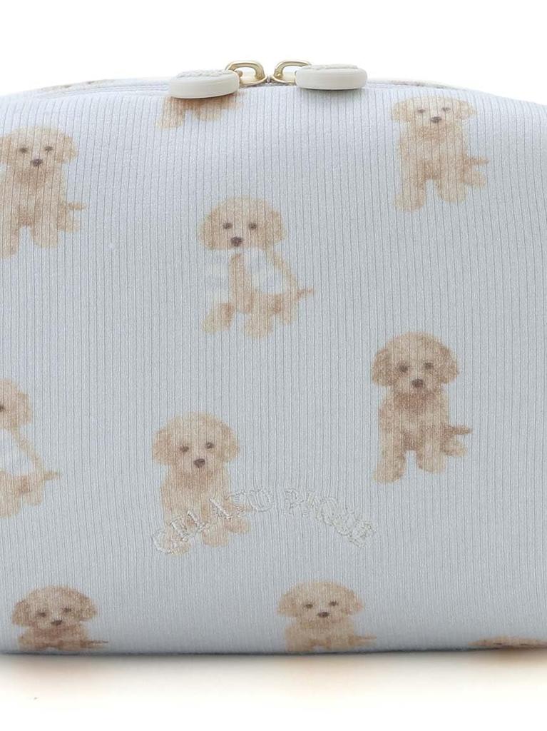 Toy Poodle Pattern Square Pouch PWGB251648 BLU [Gelato Pique]