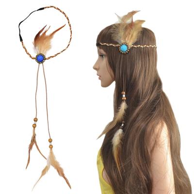 Čelenka s peřím Indiánská čelenka Původní americká pokrývka hlavy Boho čelenky s peřím Hippie šperky Boho čelenka
