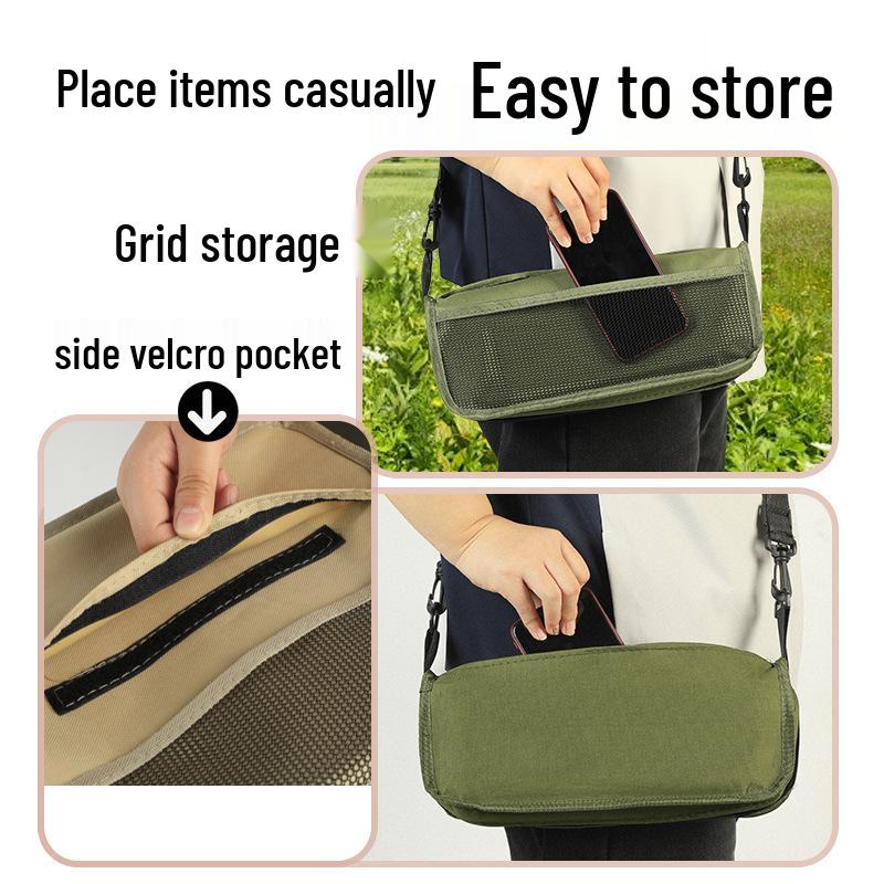 Multifunctional Portable Folding Stool: Outdoor Crossbody Bag, Clutch, Travel Chair for Camping, Fishing, and High-Speed Rail Queue.
