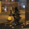 Resin Halloween Sculpture Witch Lantern, Gothic Ghoul Terrifying LED Night Light, Mysterious Accessory Waterproof Hell Reaper Spooky Tabletop Figurine