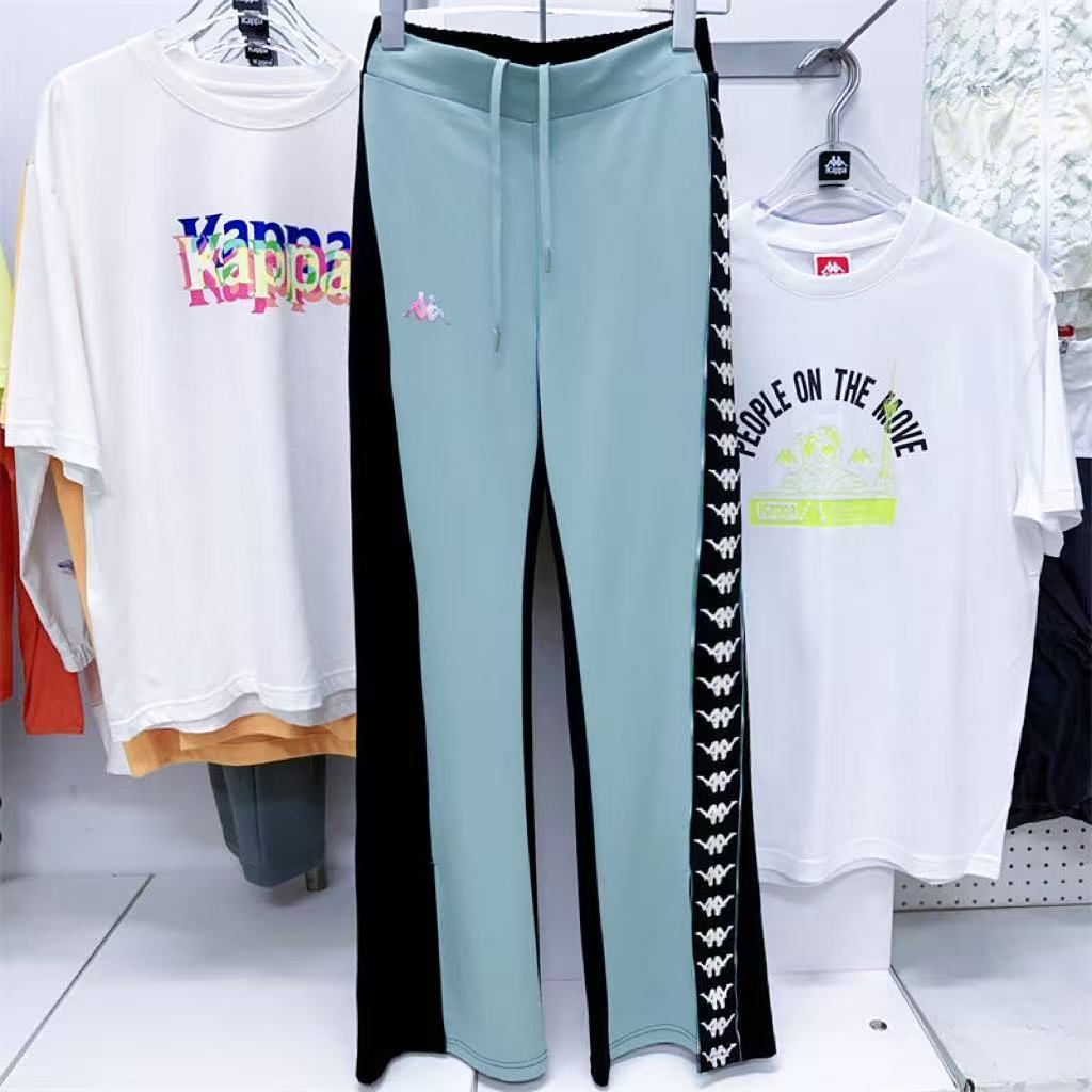 Kappa Women's Cross Label Fashion Knitted Sports Pants Micro Pull Straight Leg Pants