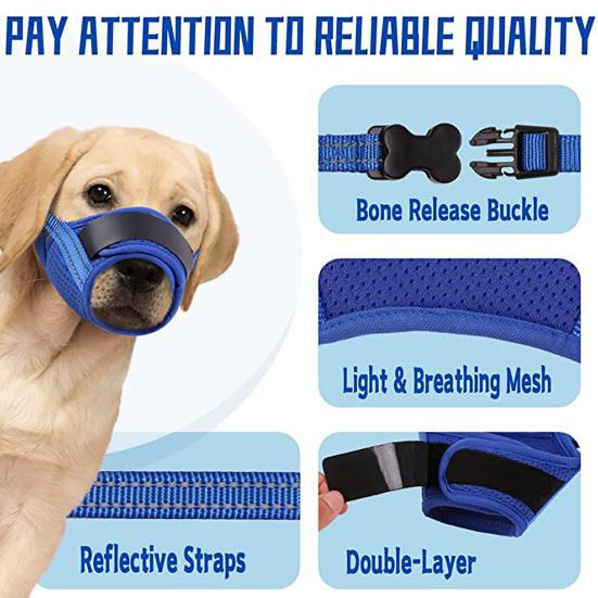 Adjustable Dog Muzzle with Quick Release Buckle Ultralight Breathable Anti-Barking Puppy Muzzle Mouth Cover Pet Supplies