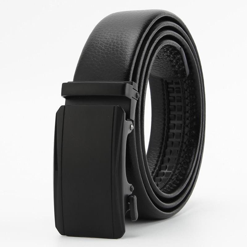 

Новый устойчивый к царапинам ремень из микрофибры с обшивкой края для мужской автоматической пряжки, имитация коровьей кожи, деловой повседневный ремень 110-130cm