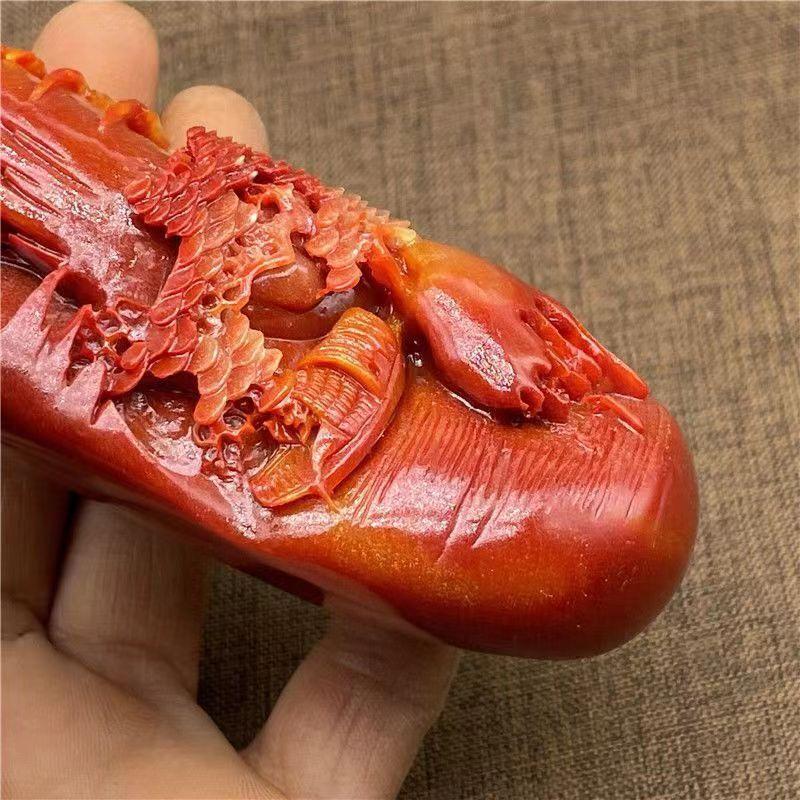 Chinese Antique Huanglong Jade Carving Pendant