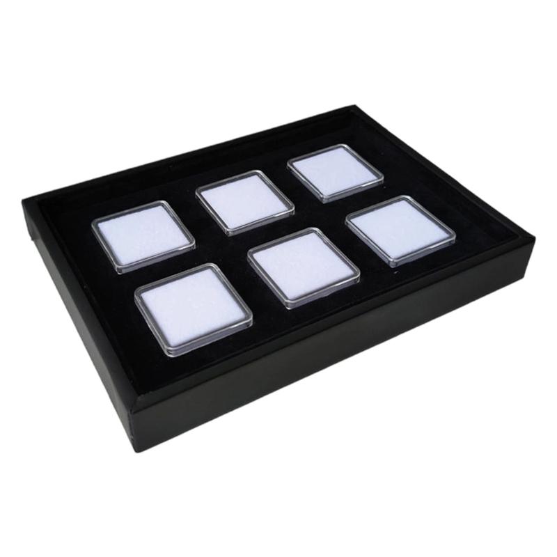 

Clear Plastic Jewelry Display Case Featuring Protective Memory Foam Insert and Compact Design белый