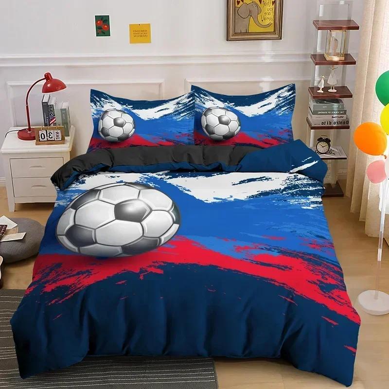 3D Soccer  Sports Football Comfortable Duvet Quilt Cover Pillowcase Bedding Set Children Bedroom Decoration Home Textile 70x133cm