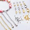 18k Gold-Plated Lobster Clasp Extender Chain with Beaded End Cap for DIY Bracelets & Necklaces