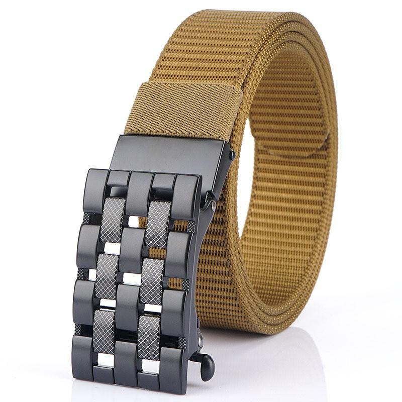 2020 Automatic Buckle Thick Nylon Belt Casual All-matching Jeans 3.5cm Inner