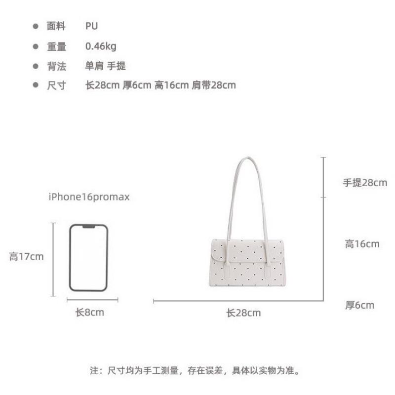 Summer patent leather polka dot handbag, new trendy fashion niche underarm bag, large-capacity commuter tote bag