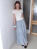 Etmont Check Frill Tiered Skirt, Navy