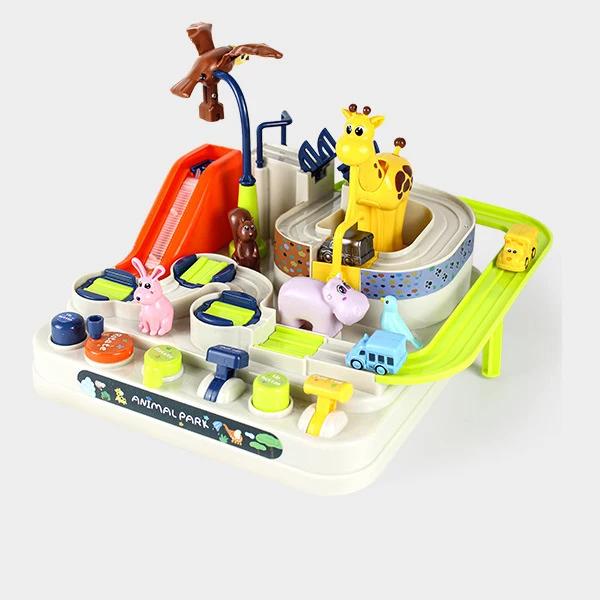 Children's Puzzle Car Space Track Toys Mini Rail Toy Kids Montessori Racing Train Mechanical Adventure Table Game Baby Gifts