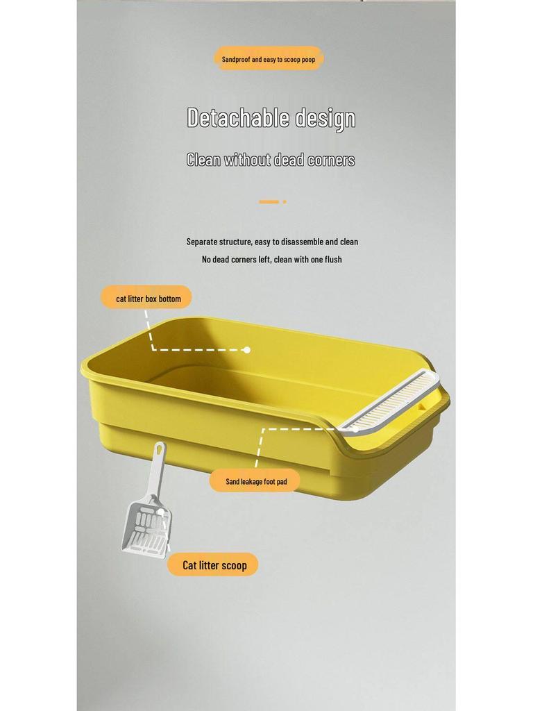 Anti-Splash Jumbo Cat Litter Box: Semi-Closed Super Large Cat Toilet