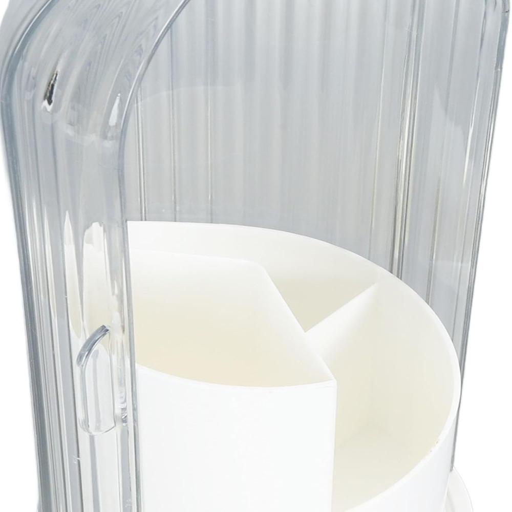 Transparent Makeup Brush Organizer 360 Degree Rotatable Cosmetic Storage Box Bathroom Countertop