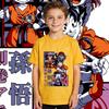 Dbz Goku x Arale Anime Print Kids Cotton T Shirt Boys Girls Casual Tee Soft Breathable Top