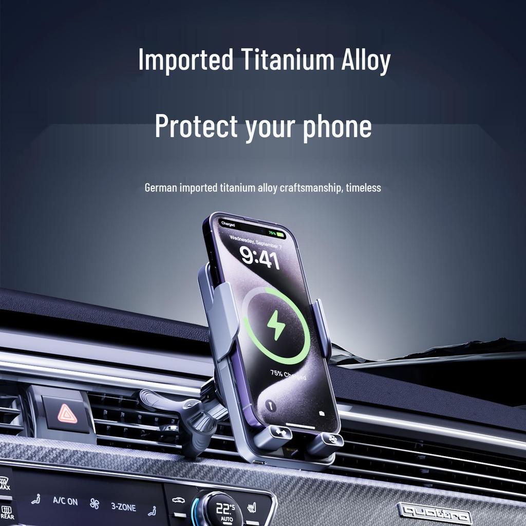 Rotating Wireless Car Charger Phone Mount with Smart Sensor Technology