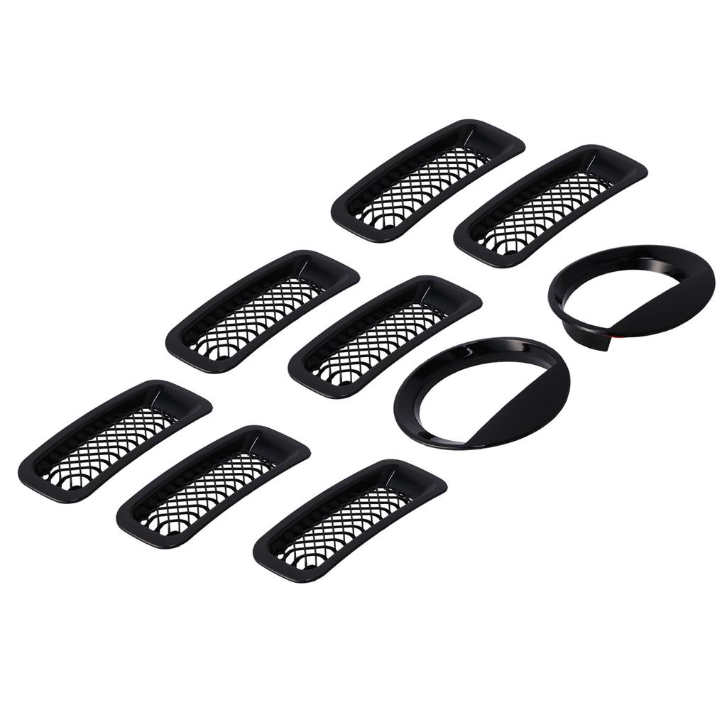 Přední síťované vložky mřížky Sady ozdobných kroužků světlometů Dekorace Vhodné pro Jeep Patriot 20112016