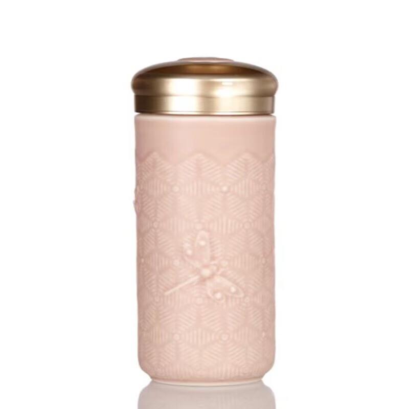 Qiántángxuān Dragonfly Handmade Living Porcelain Double-Layer Travel Mug