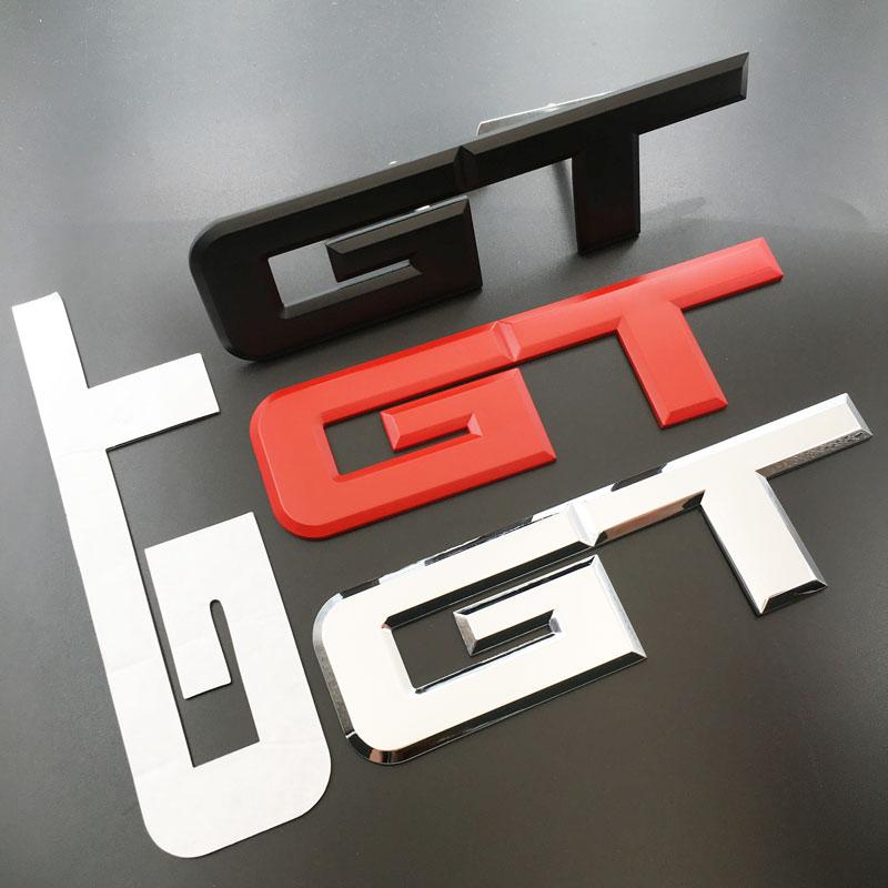 3D Metall Auto Styling GT Emblem Aufkleber Auto Chrom Frontgrill Abzeichen Decal für KIA BMW Ford Shelby GT Alfa Romeo Mercedes tm2