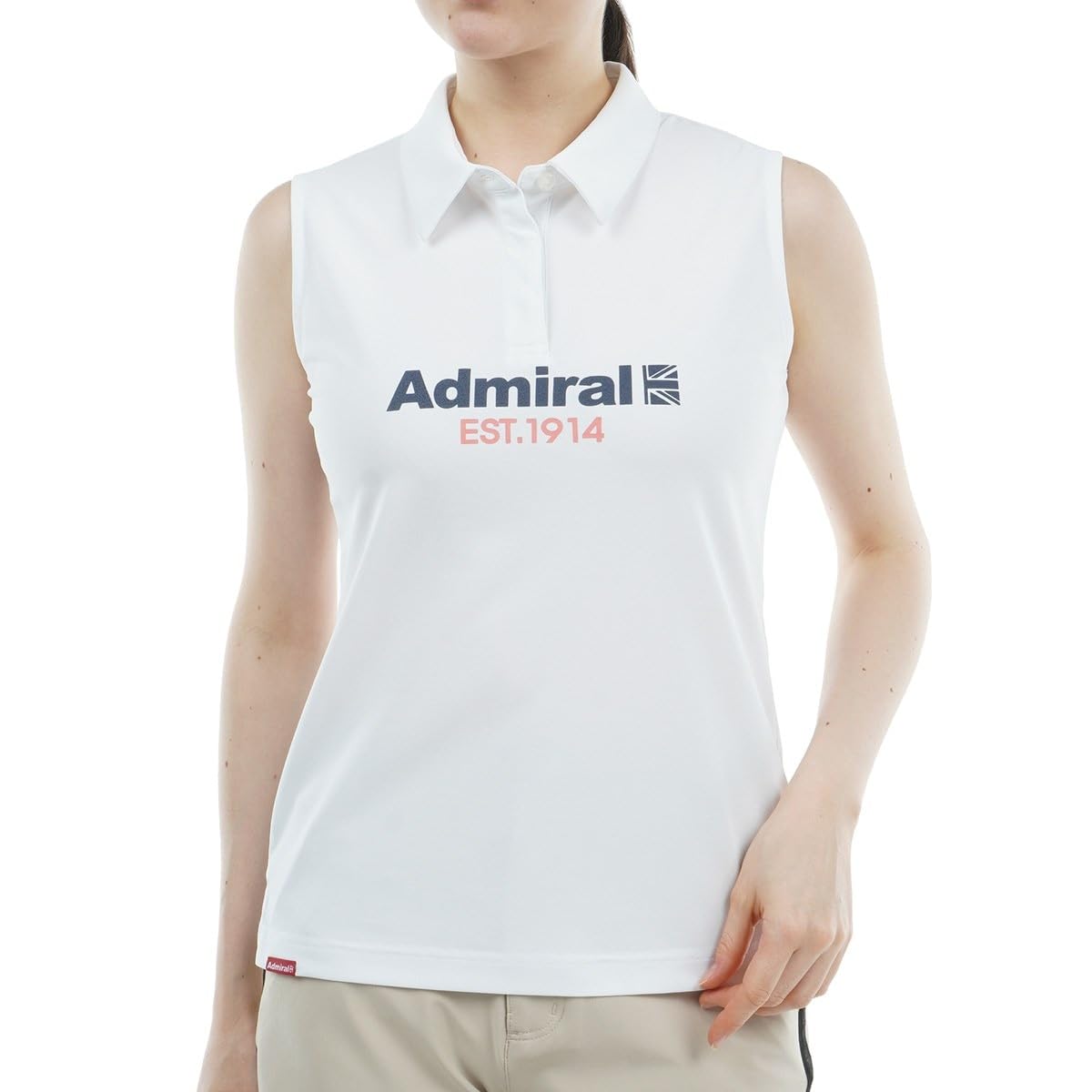 

Admiral Golf Women s Classic Recycled Kanoko Sleeveless Shirt, White