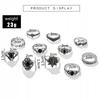 Silver Retro Punk Boho Ring Set 12
