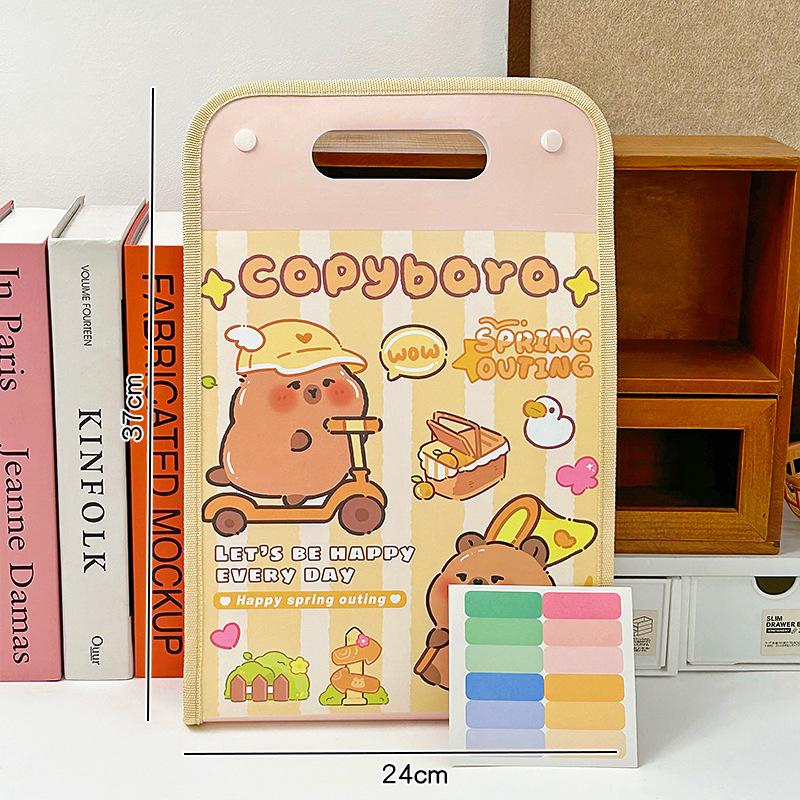 

Organ Bag Folder Cartoon Multi-layer Test Paper Storage Bag Student Portable File Bag School Students Study Stationery