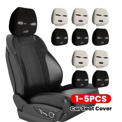 Halloween Funny Car Seat Headcover Three Hole Elastic Seat Protector Decoration Anti-Theft Warning Cover for Car Interior Seats